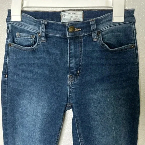 Free People Distressed Denim Skinny Jean - Picture 2 of 8